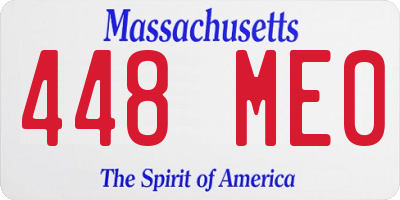 MA license plate 448ME0