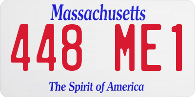 MA license plate 448ME1