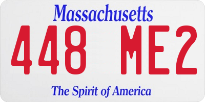 MA license plate 448ME2