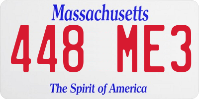 MA license plate 448ME3
