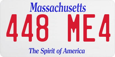 MA license plate 448ME4