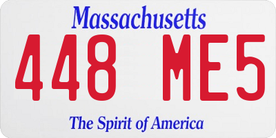MA license plate 448ME5
