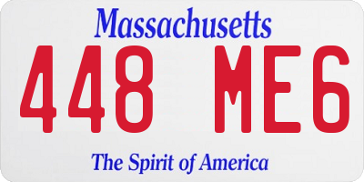 MA license plate 448ME6