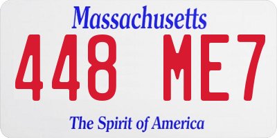 MA license plate 448ME7