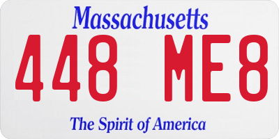 MA license plate 448ME8