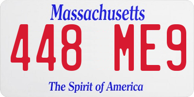 MA license plate 448ME9