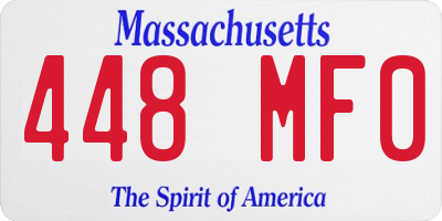 MA license plate 448MF0