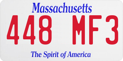 MA license plate 448MF3