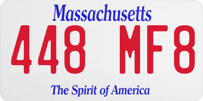 MA license plate 448MF8