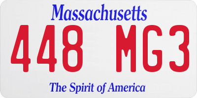 MA license plate 448MG3