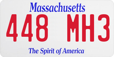 MA license plate 448MH3