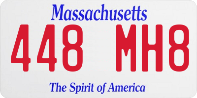 MA license plate 448MH8