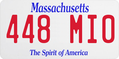MA license plate 448MI0