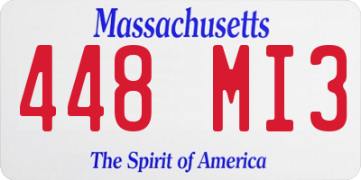 MA license plate 448MI3