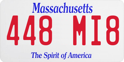 MA license plate 448MI8