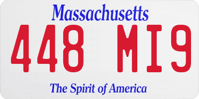 MA license plate 448MI9