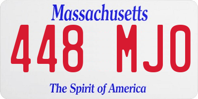 MA license plate 448MJ0