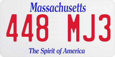 MA license plate 448MJ3