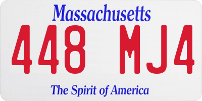 MA license plate 448MJ4
