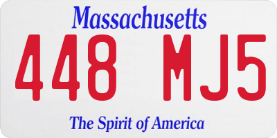 MA license plate 448MJ5