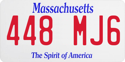 MA license plate 448MJ6