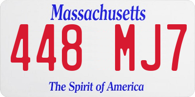 MA license plate 448MJ7