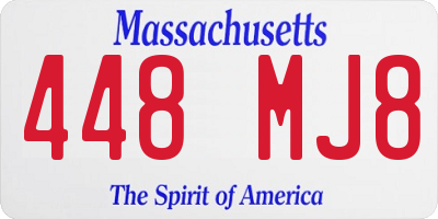 MA license plate 448MJ8