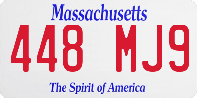MA license plate 448MJ9