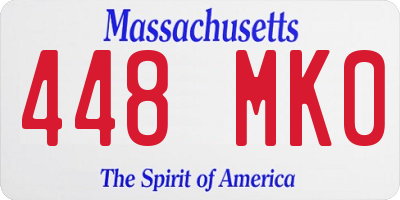 MA license plate 448MK0