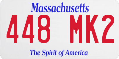 MA license plate 448MK2