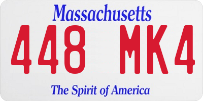 MA license plate 448MK4