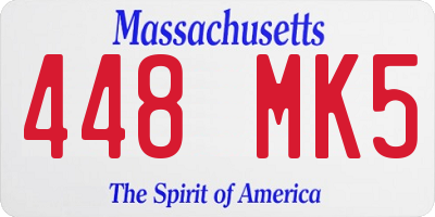 MA license plate 448MK5