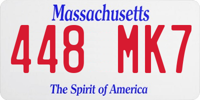 MA license plate 448MK7