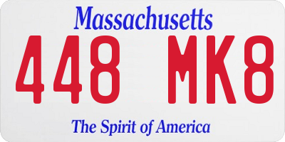 MA license plate 448MK8