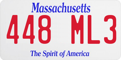 MA license plate 448ML3
