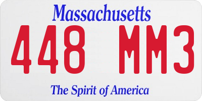 MA license plate 448MM3