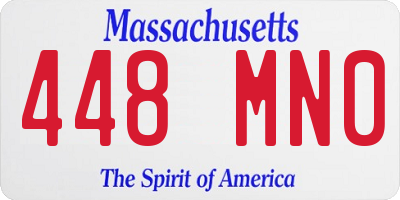 MA license plate 448MN0