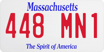 MA license plate 448MN1