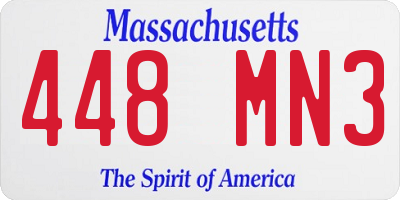 MA license plate 448MN3