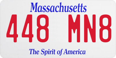 MA license plate 448MN8