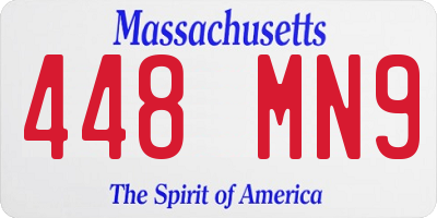 MA license plate 448MN9