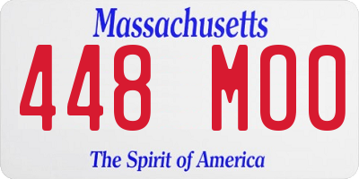MA license plate 448MO0