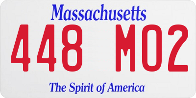 MA license plate 448MO2
