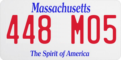 MA license plate 448MO5