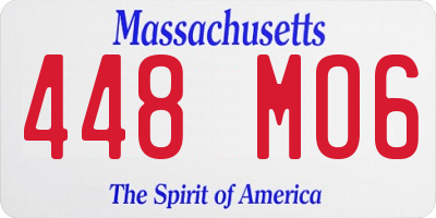 MA license plate 448MO6