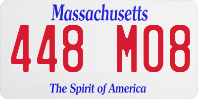 MA license plate 448MO8