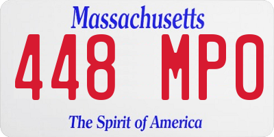 MA license plate 448MP0