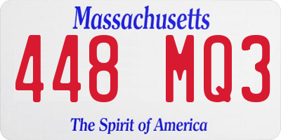MA license plate 448MQ3