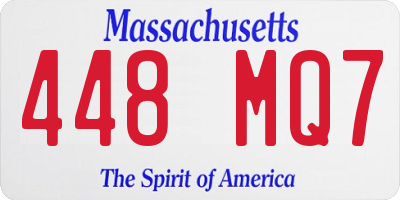 MA license plate 448MQ7