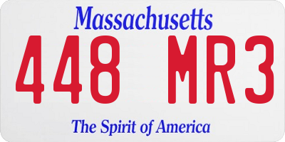 MA license plate 448MR3